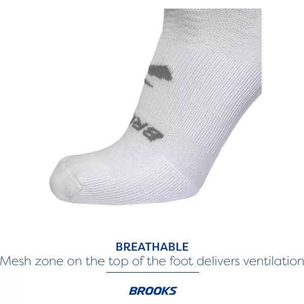 Brooks RunIn No Show Socks I Men ampamp Women Performance Athletic Running Socks I Comfort Fit 3Pack SetWhite