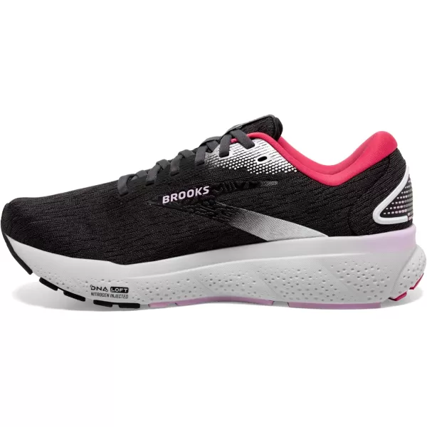 Brooks Womens Ghost 16 Neutral Running ShoeBlackEbonyRaspberry