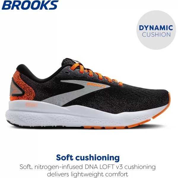 Brooks Womens Ghost 16 Neutral Running ShoeBlackOrangeWhite