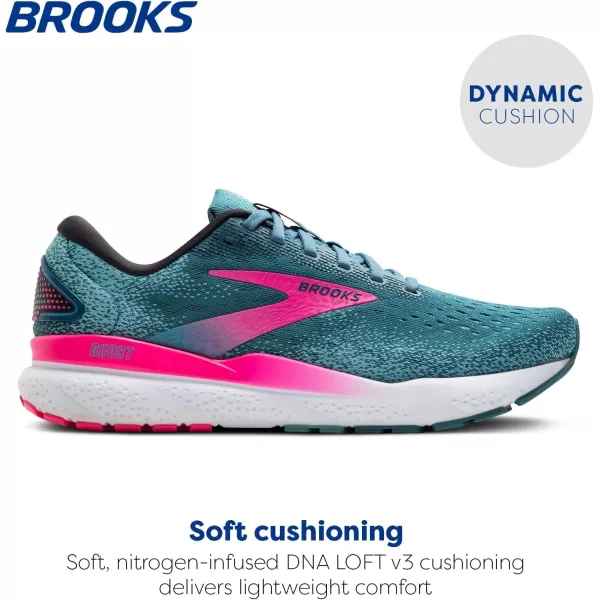 Brooks Womens Ghost 16 Neutral Running ShoeBluePinkMoroccan Blue