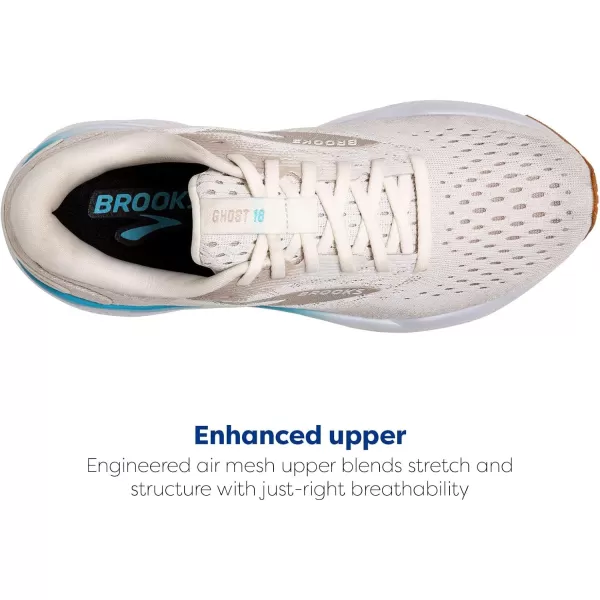 Brooks Womens Ghost 16 Neutral Running ShoeCoconutChateau GreyBlue