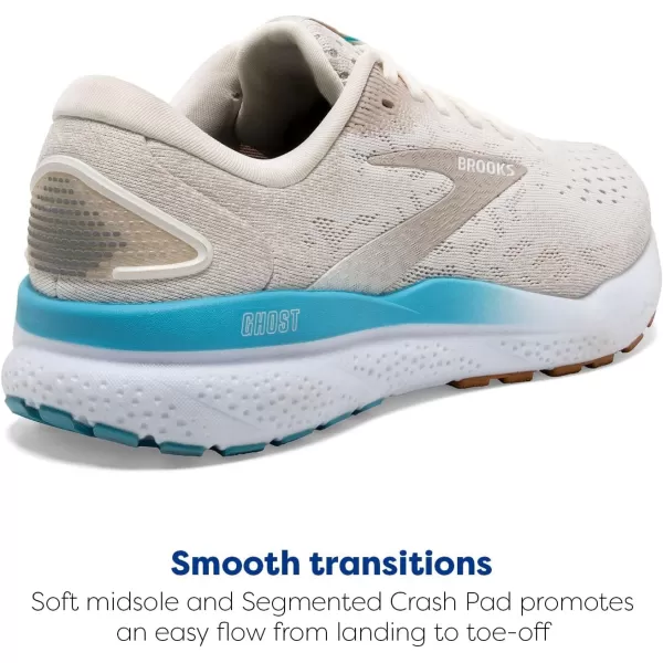 Brooks Womens Ghost 16 Neutral Running ShoeCoconutChateau GreyBlue