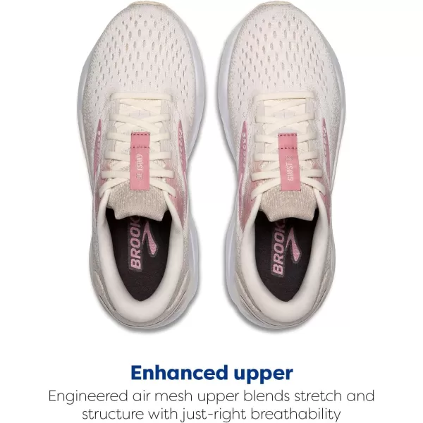 Brooks Womens Ghost 16 Neutral Running ShoeCoconutZephyrWhite