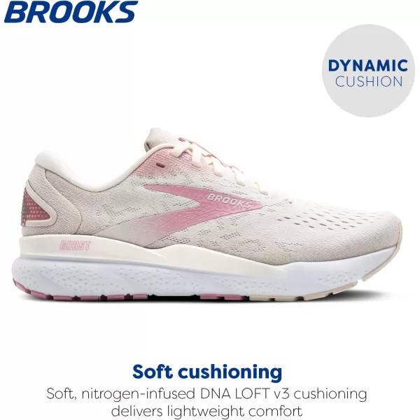 Brooks Womens Ghost 16 Neutral Running ShoeCoconutZephyrWhite