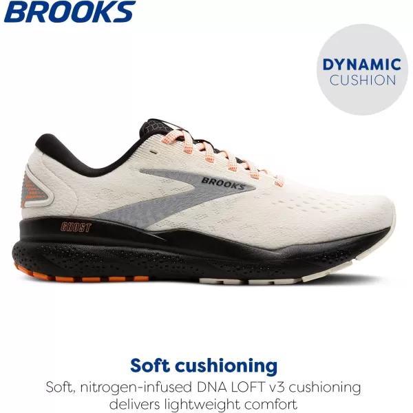 Brooks Womens Ghost 16 Neutral Running ShoeEcruOrangeBlack
