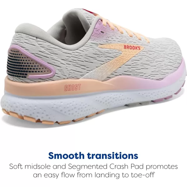 Brooks Womens Ghost 16 Neutral Running ShoeWhiteGreyOrchid