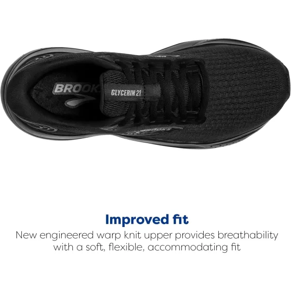 Brooks Womens Glycerin 21 Neutral Running ShoeBlackBlackEbony