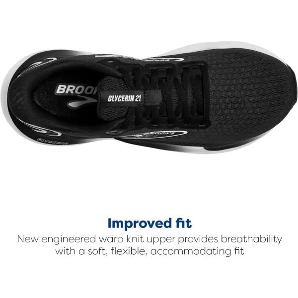 Brooks Womens Glycerin 21 Neutral Running ShoeBlackGreyWhite