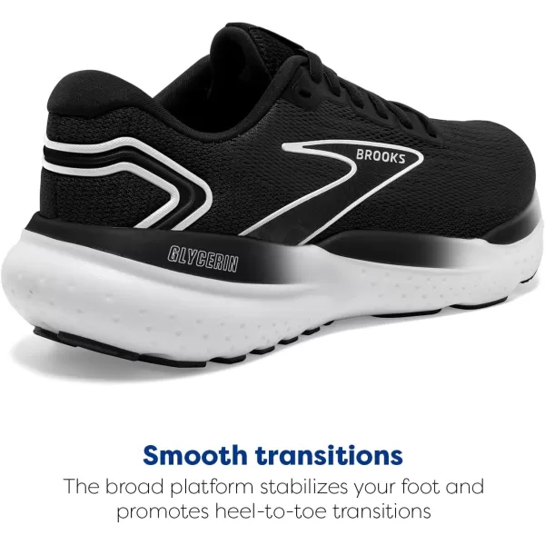 Brooks Womens Glycerin 21 Neutral Running ShoeBlackGreyWhite