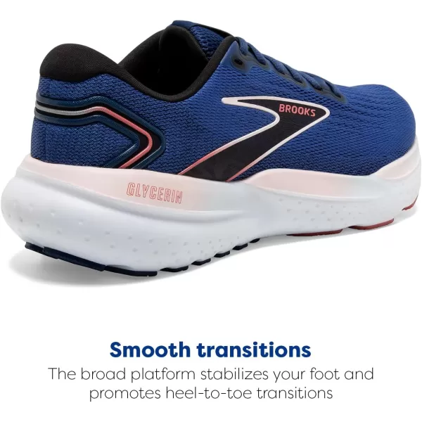 Brooks Womens Glycerin 21 Neutral Running ShoeBlueIcy PinkRose