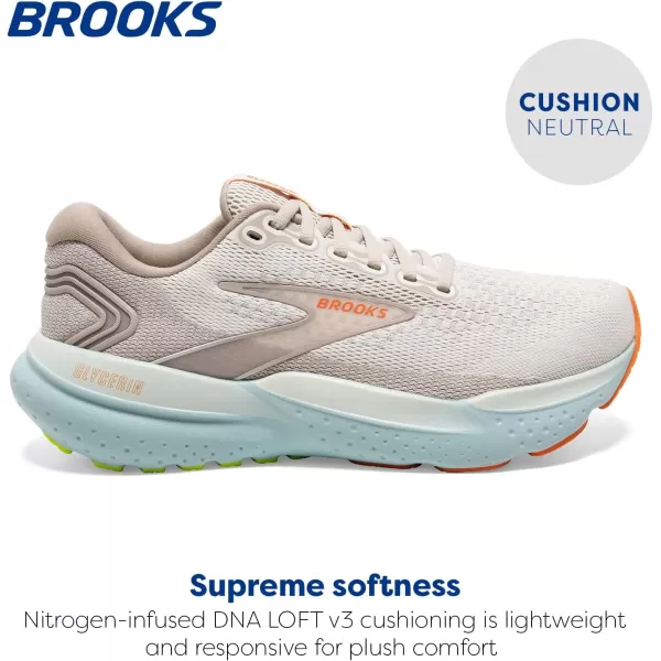 Brooks Womens Glycerin 21 Neutral Running ShoeCoconutAquaAutumn Sunset