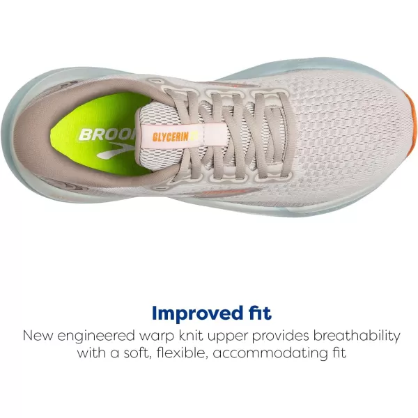 Brooks Womens Glycerin 21 Neutral Running ShoeCoconutAquaAutumn Sunset