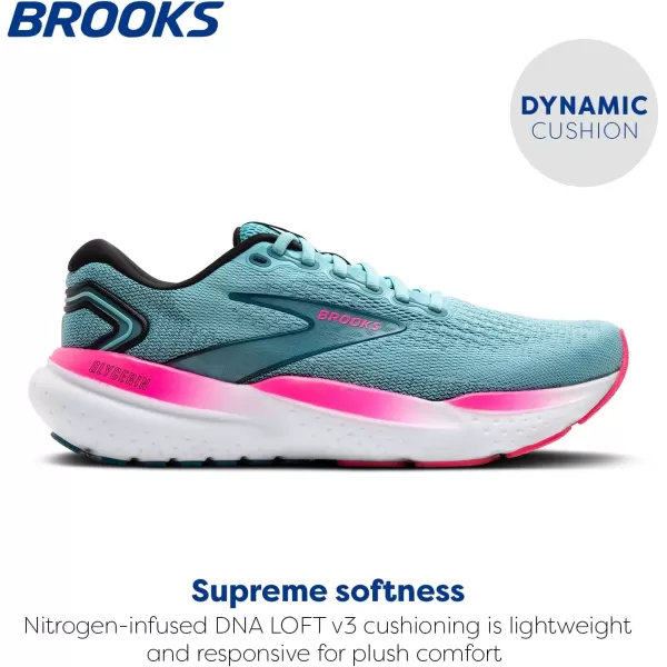 Brooks Womens Glycerin 21 Neutral Running ShoeMoroccan BlueAquaPink