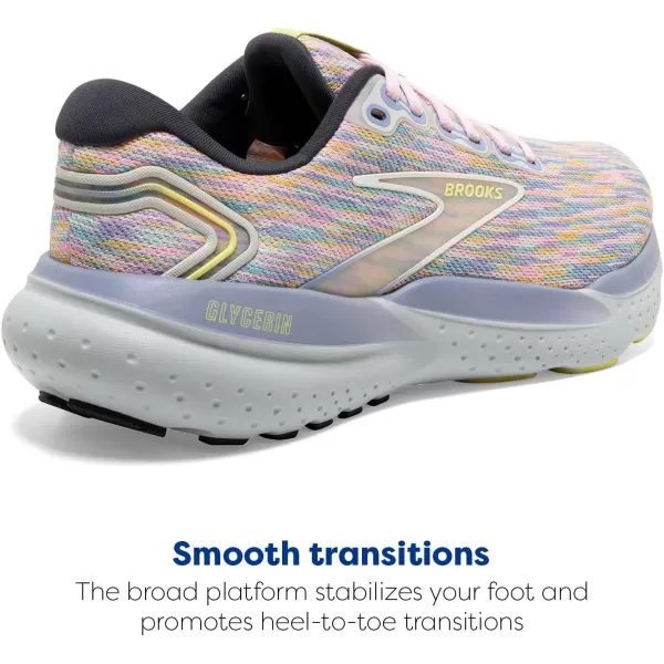 Brooks Womens Glycerin 21 Neutral Running ShoeThistledownEbonyCorsage