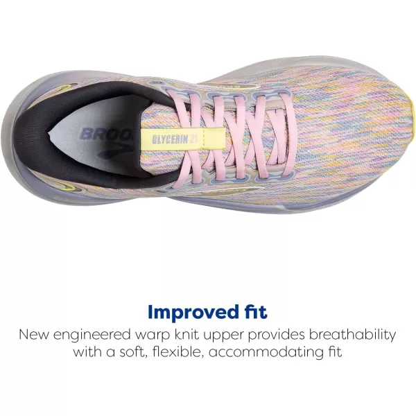 Brooks Womens Glycerin 21 Neutral Running ShoeThistledownEbonyCorsage