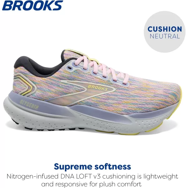 Brooks Womens Glycerin 21 Neutral Running ShoeThistledownEbonyCorsage