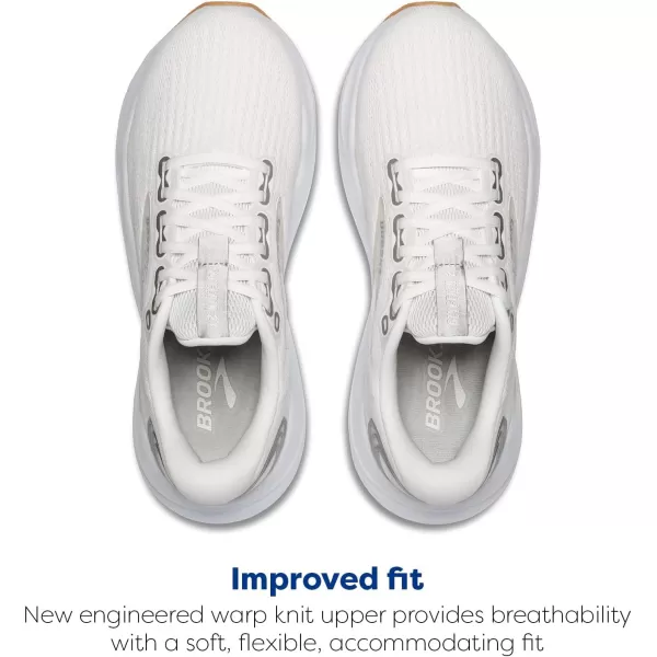 Brooks Womens Glycerin 21 Neutral Running ShoeWhiteSilverBiscuit