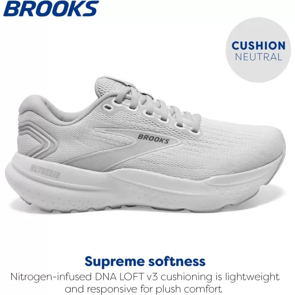 Brooks Womens Glycerin 21 Neutral Running ShoeWhiteWhiteGrey
