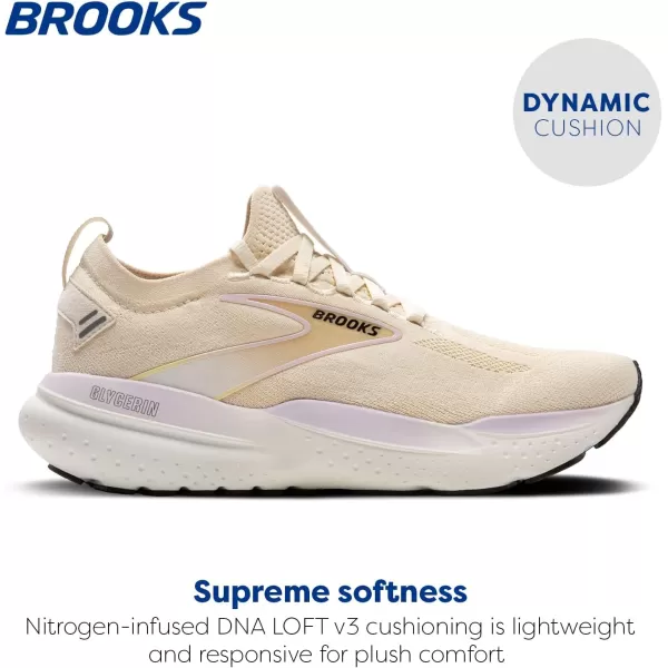 Brooks Womens Glycerin Stealthfit 21 Neutral Running ShoeCoconutLavenderCream