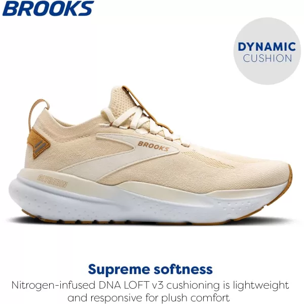 Brooks Womens Glycerin Stealthfit 21 Neutral Running ShoeMarshmallowCreamBiscuit