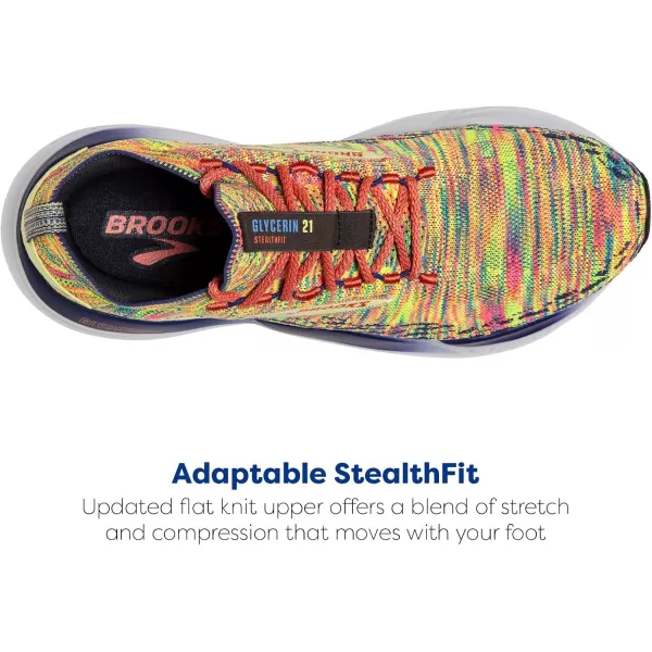 Brooks Womens Glycerin Stealthfit 21 Neutral Running ShoePersimmonCharlockSpectrum