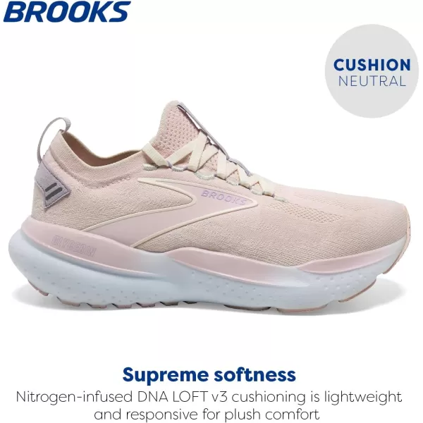 Brooks Womens Glycerin Stealthfit 21 Neutral Running ShoePinkMarshmallowOrchid