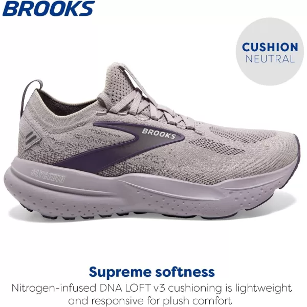 Brooks Womens Glycerin Stealthfit 21 Neutral Running ShoeRaindropsPurple Sage