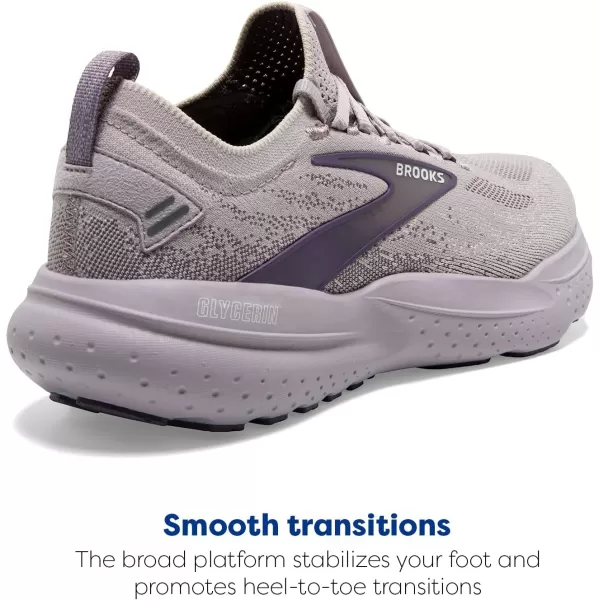 Brooks Womens Glycerin Stealthfit 21 Neutral Running ShoeRaindropsPurple Sage