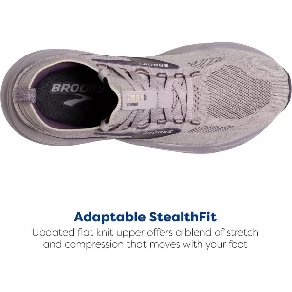 Brooks Womens Glycerin Stealthfit 21 Neutral Running ShoeRaindropsPurple Sage