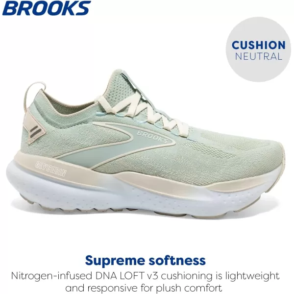 Brooks Womens Glycerin Stealthfit 21 Neutral Running ShoeSurfMarshmallowCream