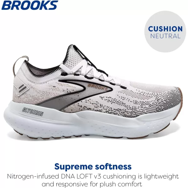 Brooks Womens Glycerin Stealthfit 21 Neutral Running ShoeWhiteGreyBlack