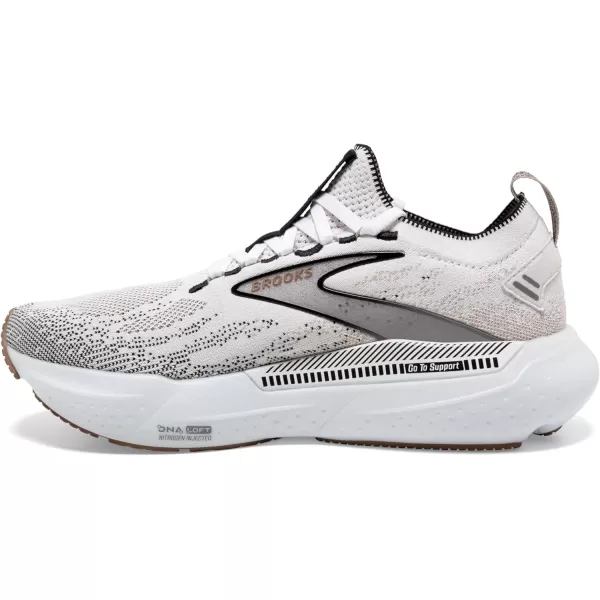 Brooks Womens Glycerin Stealthfit GTS 21 Supportive Running ShoeWhiteGreyBlack