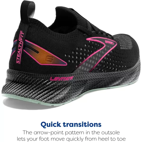 Brooks Womens Levitate Stealthfit 6 Neutral Running ShoeBlackPink