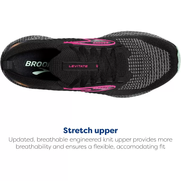 Brooks Womens Levitate Stealthfit 6 Neutral Running ShoeBlackPink