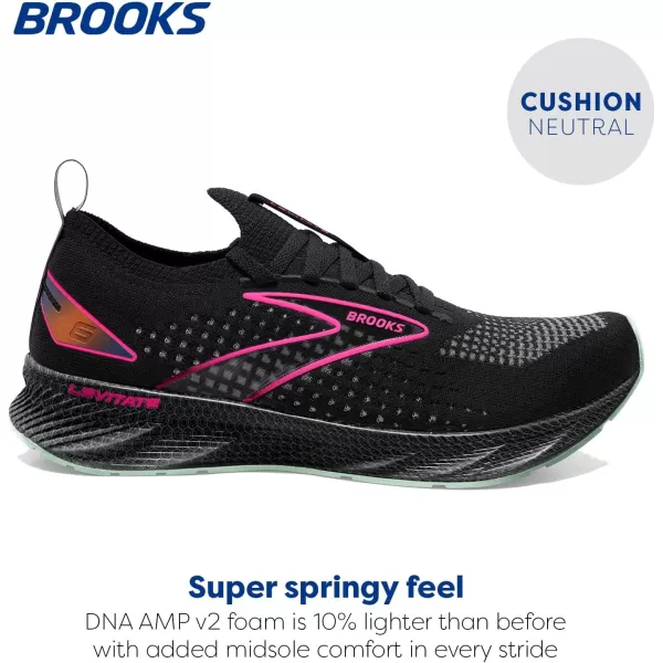 Brooks Womens Levitate Stealthfit 6 Neutral Running ShoeBlackPink