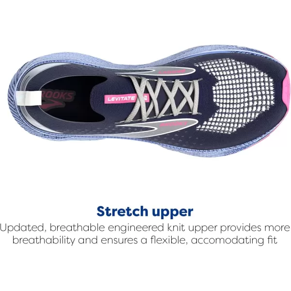 Brooks Womens Levitate Stealthfit 6 Neutral Running ShoePeacoatOpen AirLilac Rose