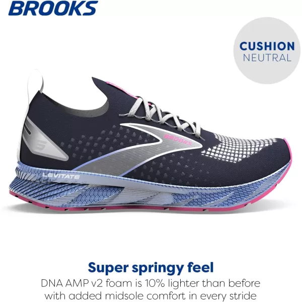 Brooks Womens Levitate Stealthfit 6 Neutral Running ShoePeacoatOpen AirLilac Rose