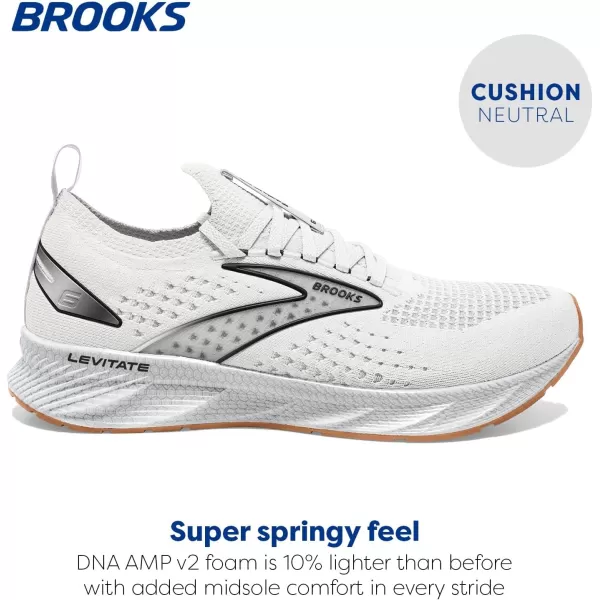 Brooks Womens Levitate Stealthfit 6 Neutral Running ShoeWhiteBran