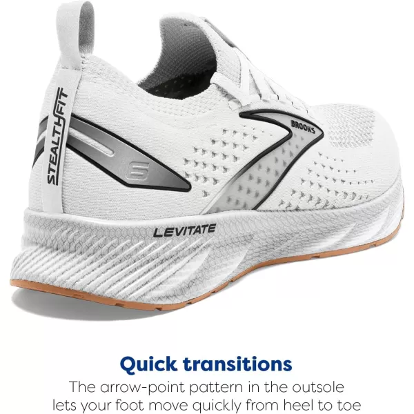 Brooks Womens Levitate Stealthfit 6 Neutral Running ShoeWhiteBran