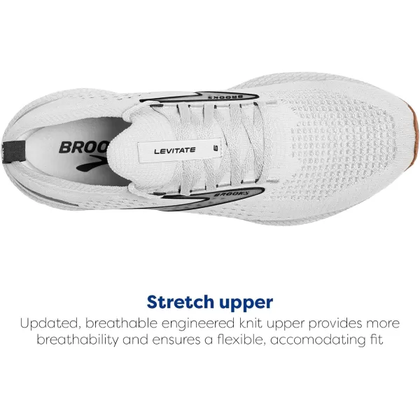 Brooks Womens Levitate Stealthfit 6 Neutral Running ShoeWhiteBran
