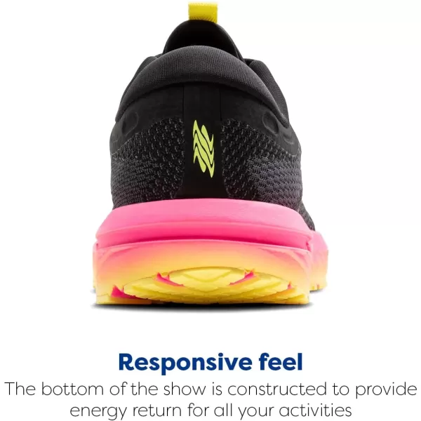 Brooks Womens Revel 7 Neutral Running ShoeBlackPinkLemon Tonic