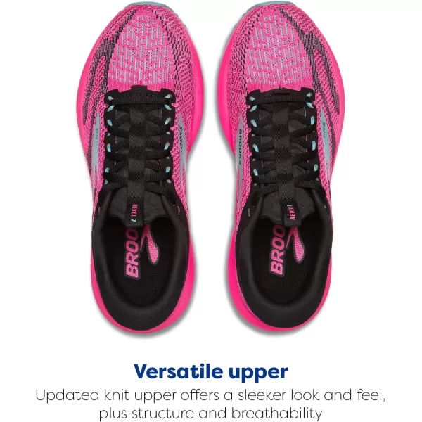 Brooks Womens Revel 7 Neutral Running ShoeKnockout PinkBlackAqua