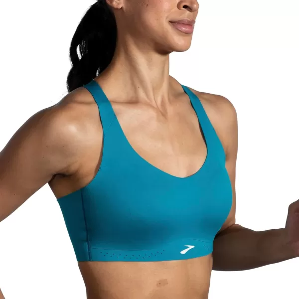 Brooks Womens Strappy 20 Sports Bra for Running Workouts ampamp Sports with Medium SupportLagoon