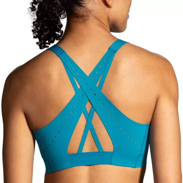 Brooks Womens Strappy 20 Sports Bra for Running Workouts ampamp Sports with Medium SupportLagoon