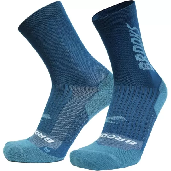 Brooks Ghost Crew Socks I Performance Running Cushioned Socks with Arch Support for Men ampamp WomenMoroccan BlueBr Crew
