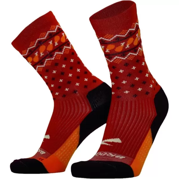 Brooks Ghost Crew Socks I Performance Running Cushioned Socks with Arch Support for Men ampamp WomenRedTrot Happy 23