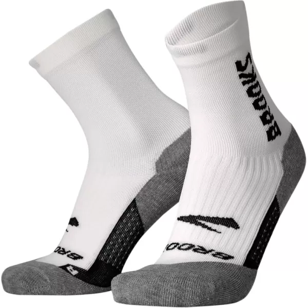 Brooks Ghost Crew Socks I Performance Running Cushioned Socks with Arch Support for Men ampamp WomenWhiteBr Crew