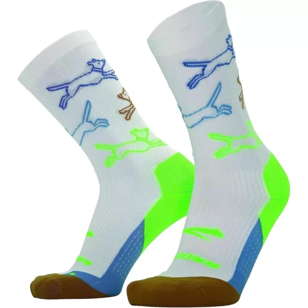 Brooks Ghost Crew Socks I Performance Running Cushioned Socks with Arch Support for Men ampamp WomenWhiteDog Days