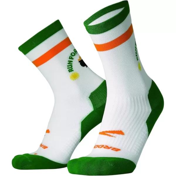 Brooks Ghost Crew Socks I Performance Running Cushioned Socks with Arch Support for Men ampamp WomenWhiteRun Lucky
