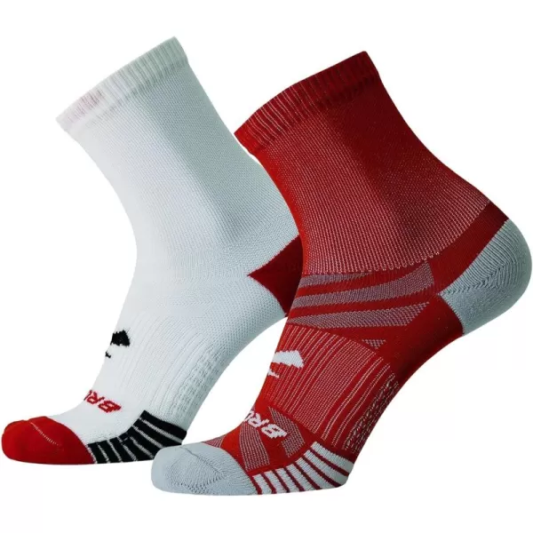 Brooks Ghost Lite Crew Socks I Performance Running Comfort Fit with Arch Support for Men ampamp Women 2Pack SetWhiteClay  ClayLt Peak